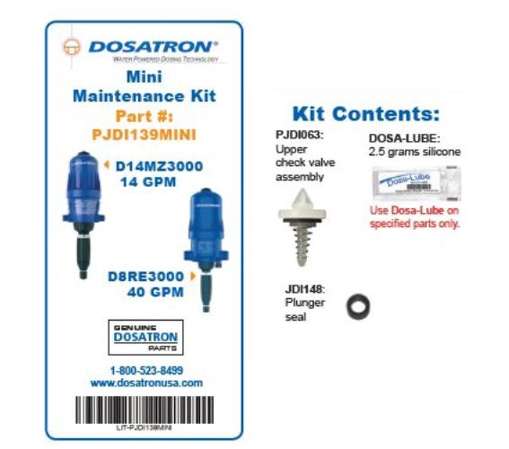 Image of Dosatron Mini Seal Kit for Water Powered Doser 14 GPM 1:3000 to 1:333