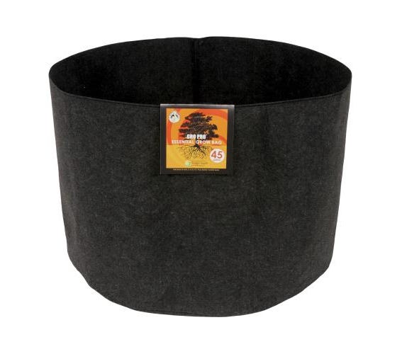 Image of Gro Pro Essential Round Fabric Pot - Black 45 Gallon