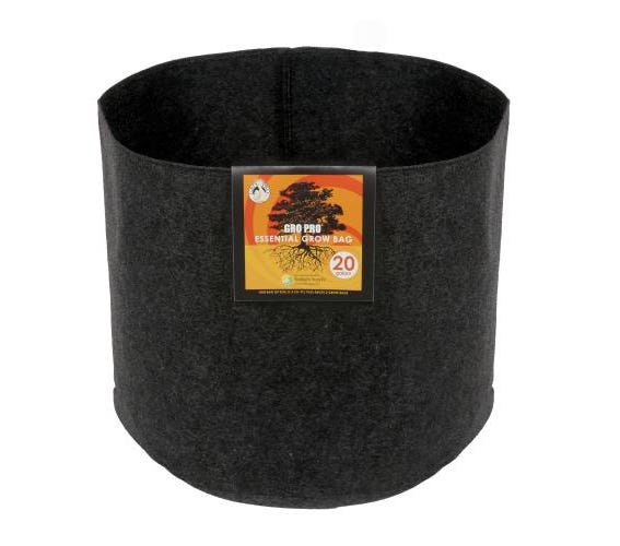 Image of Gro Pro Essential Round Fabric Pot - Black 20 Gallon