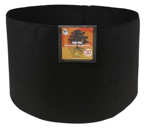 Image of Gro Pro Essential Round Fabric Pot - Black 30 Gallon