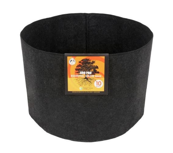 Image of Gro Pro Essential Round Fabric Pot - Black 10 Gallon