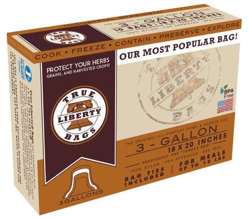 Image of True Liberty 3 Gallon Bags 18 in x 20 in (Pack of 25)