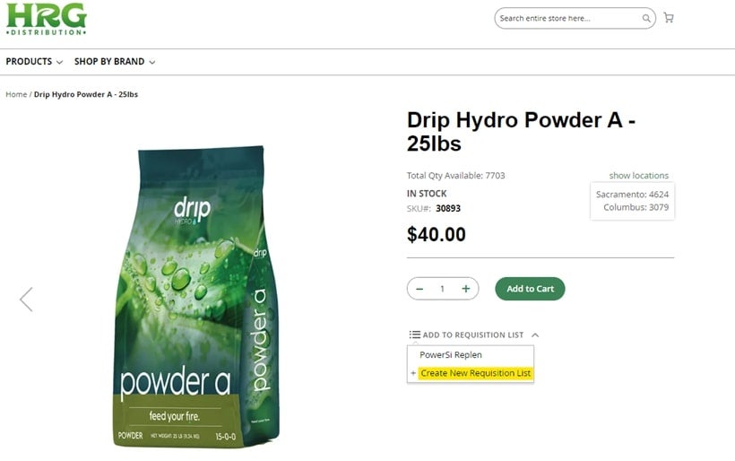 HRG add to buy list from product page